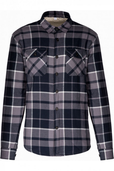 Surchemise à carreaux doublée sherpa homme