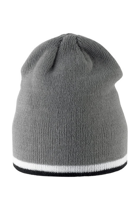 BONNET ENFANT AVEC BANDE BICOLORE CONTRASTÉE