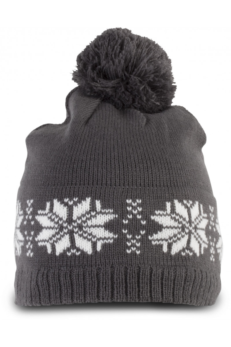 Bonnet de Noël tricoté motif étoiles