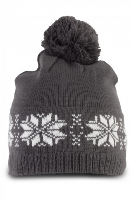 Bonnet de Noël tricoté motif étoiles