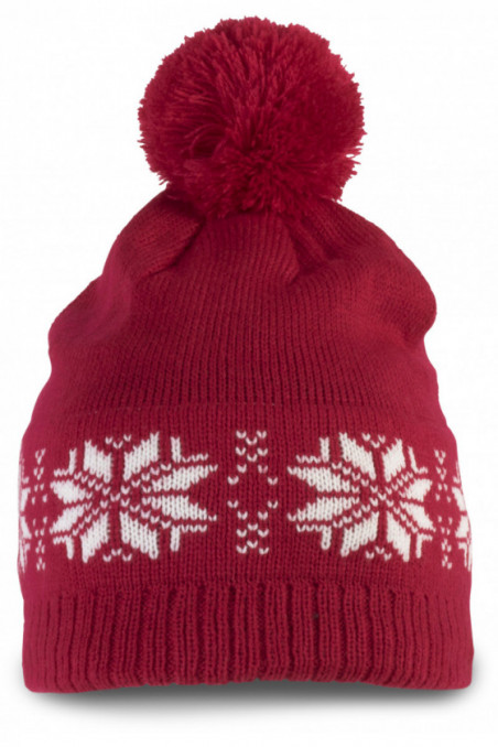 Bonnet de Noël tricoté motif étoiles