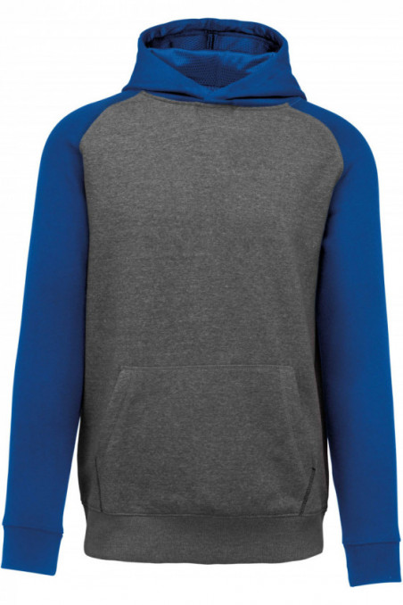 Sweat-shirt capuche bicolore enfant