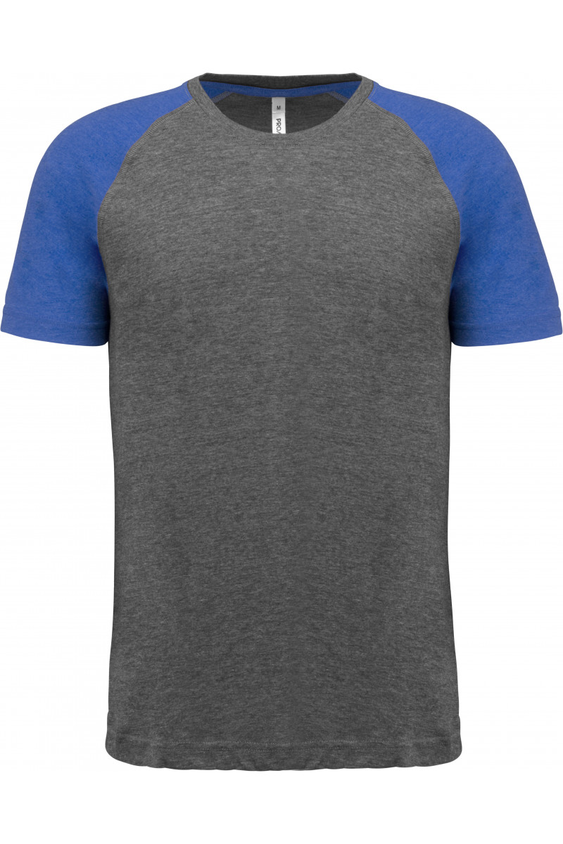 T-shirt triblend bicolore sport manches courtes unisexe