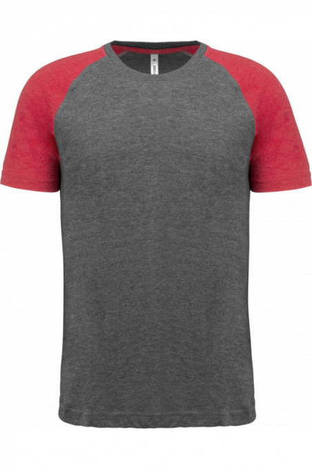 T-shirt triblend bicolore sport manches courtes unisexe