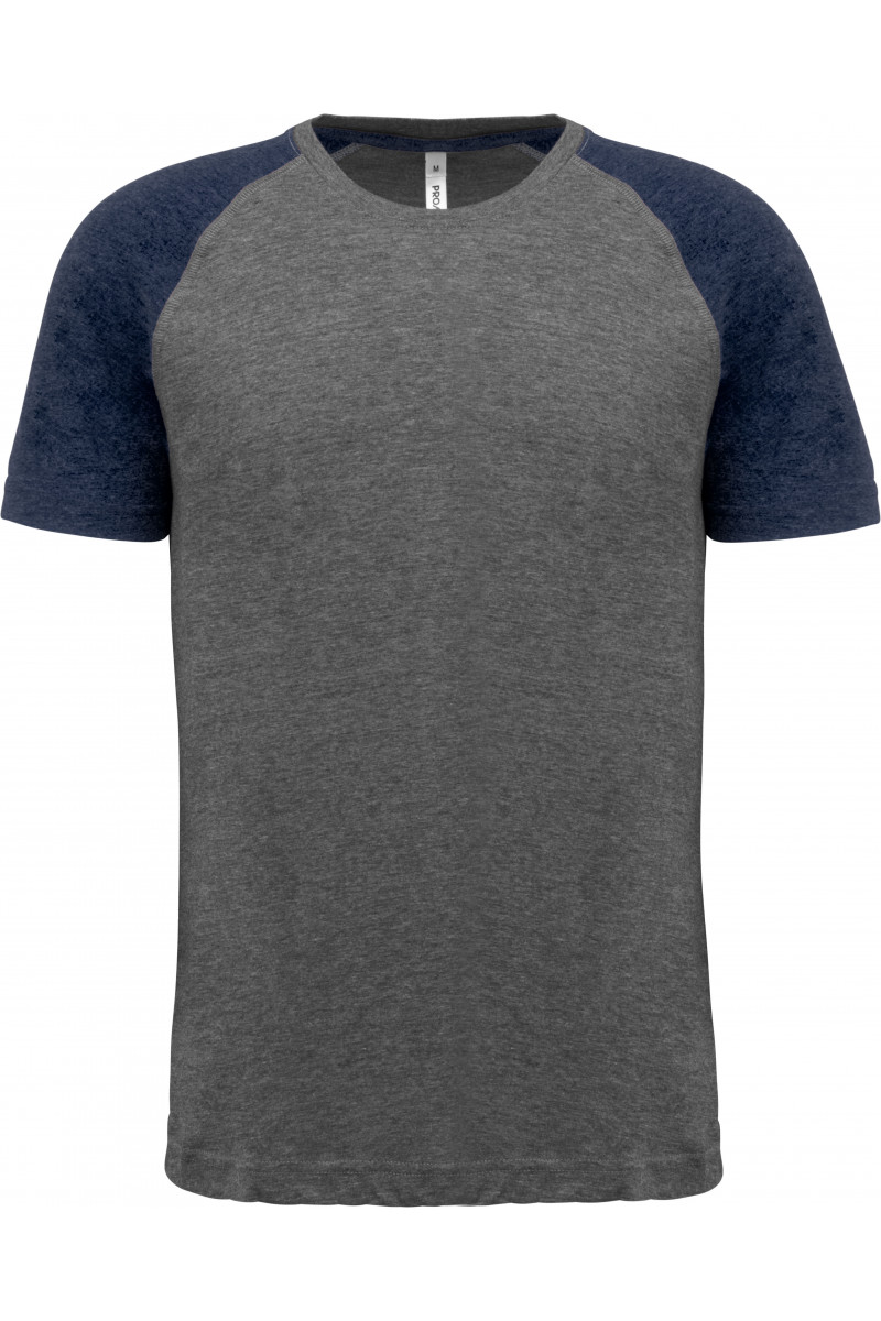 T-shirt triblend bicolore sport manches courtes unisexe
