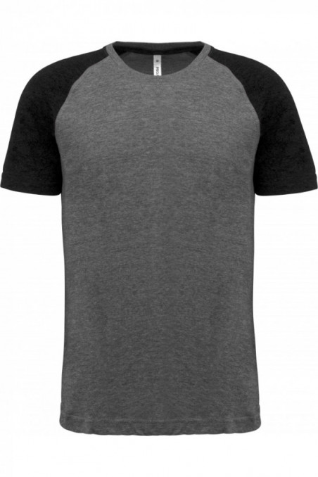 T-shirt triblend bicolore sport manches courtes unisexe