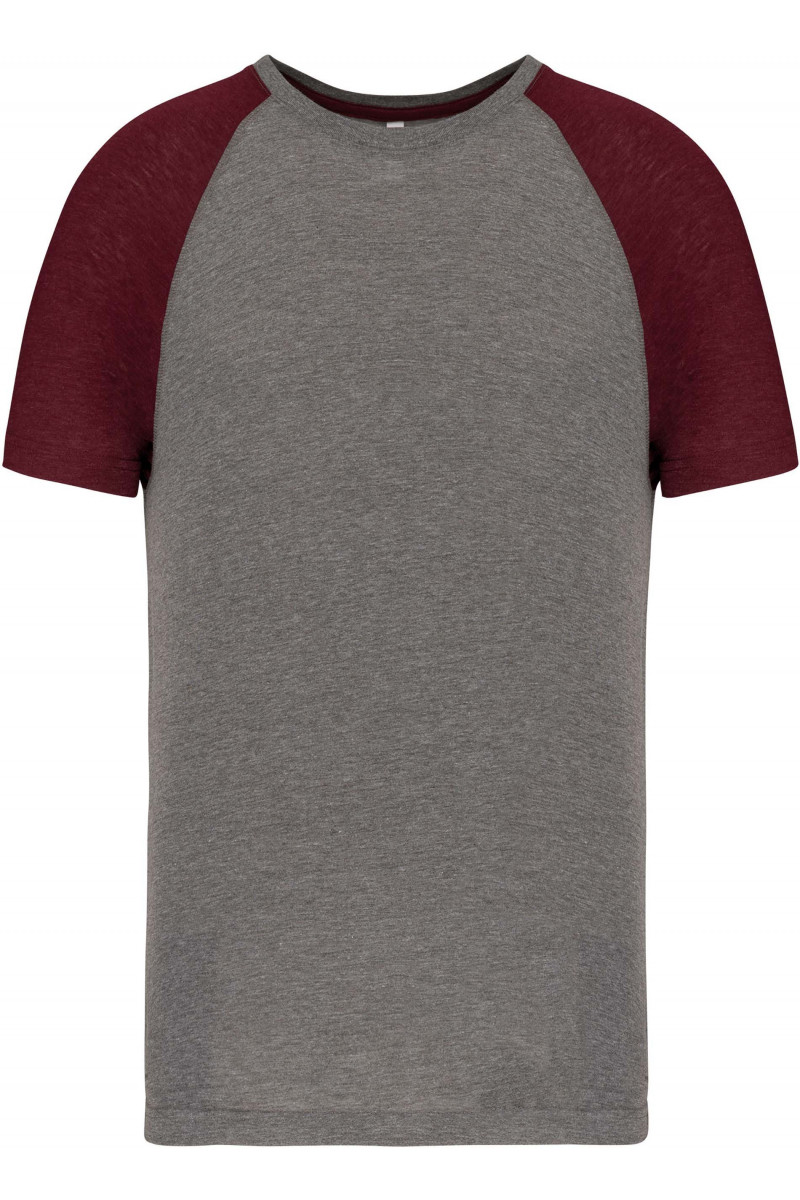 T-shirt triblend bicolore sport manches courtes unisexe