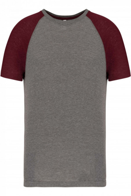 T-shirt triblend bicolore sport manches courtes unisexe