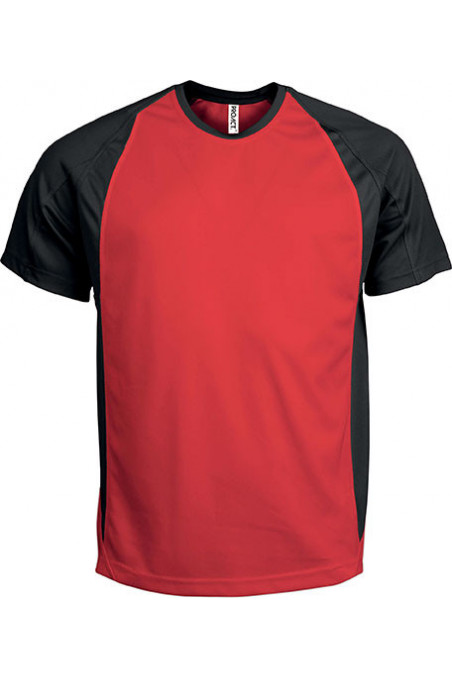 T-shirt de sport bicolore manches courtes unisexe