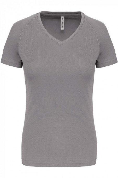 T-shirt de sport manches courtes col v femme