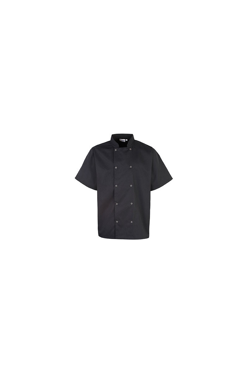 Veste de cuisine manches courtes à boutons pression