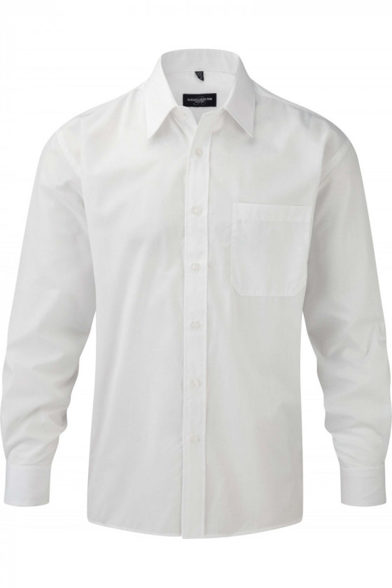 Chemise homme popeline polycoton manches longues