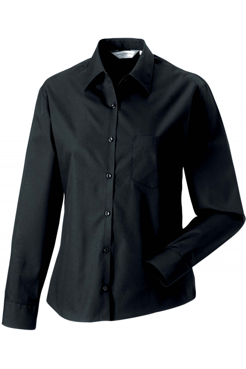 Chemise femme popeline pur coton manches longues