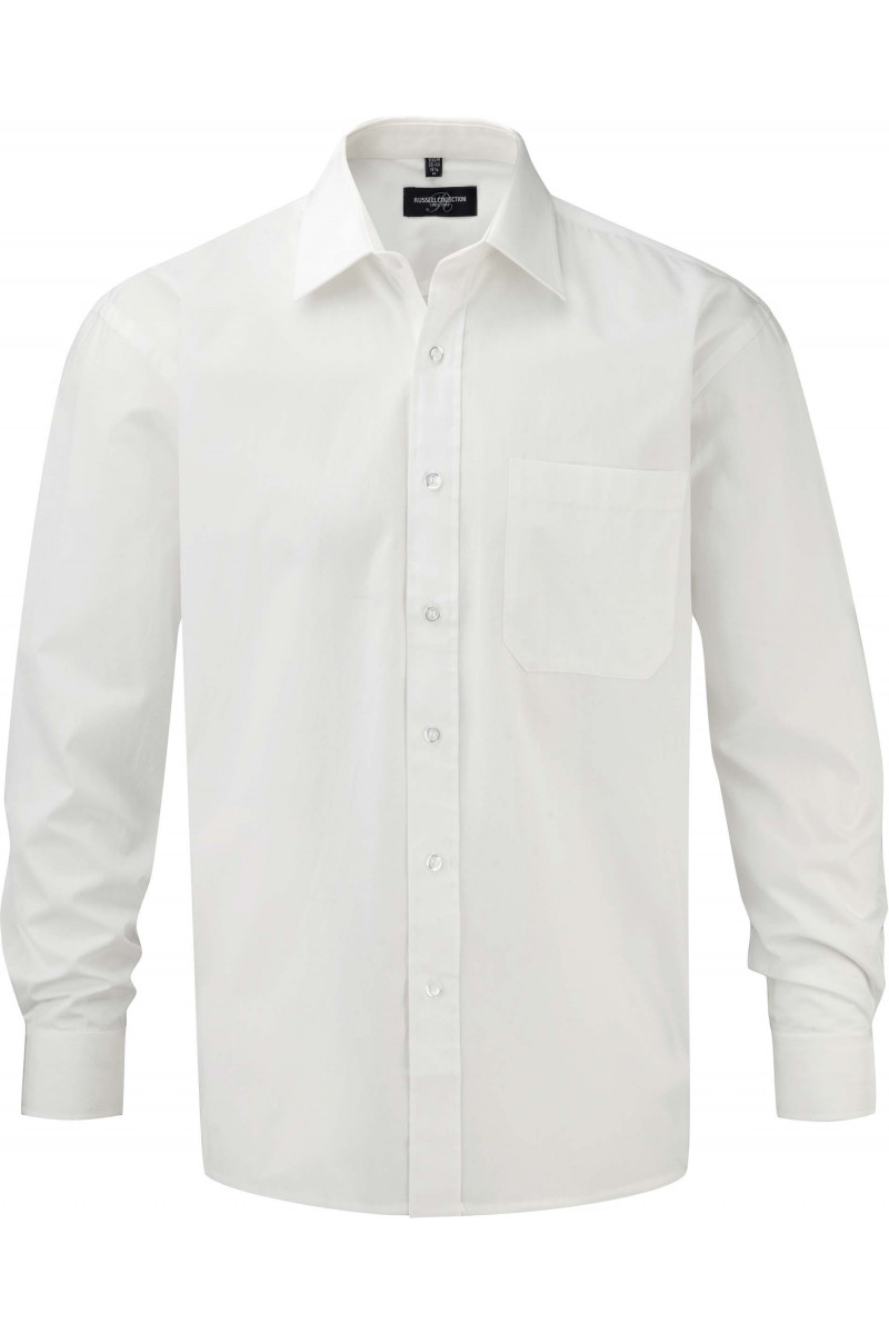 Chemise homme popeline pur coton manches longues