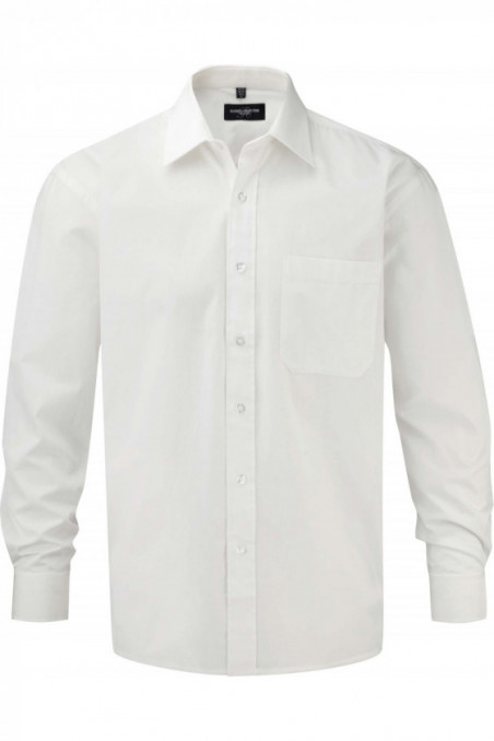 Chemise homme popeline pur coton manches longues