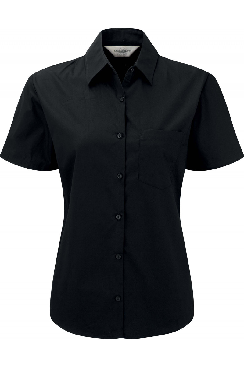 CHEMISE FEMME POPELINE PUR COTON MANCHES COURTES