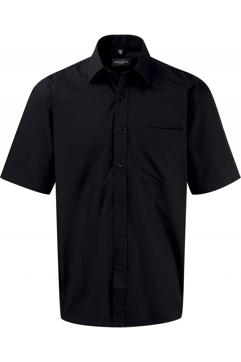 CHEMISE HOMME POPELINE PUR COTON MANCHES COURTES
