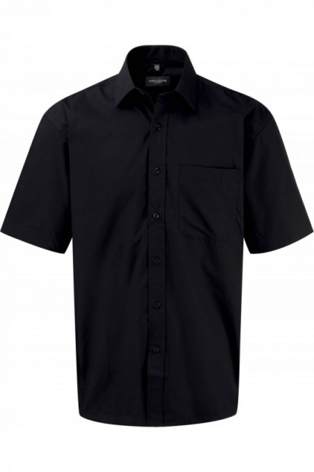 CHEMISE HOMME POPELINE PUR COTON MANCHES COURTES